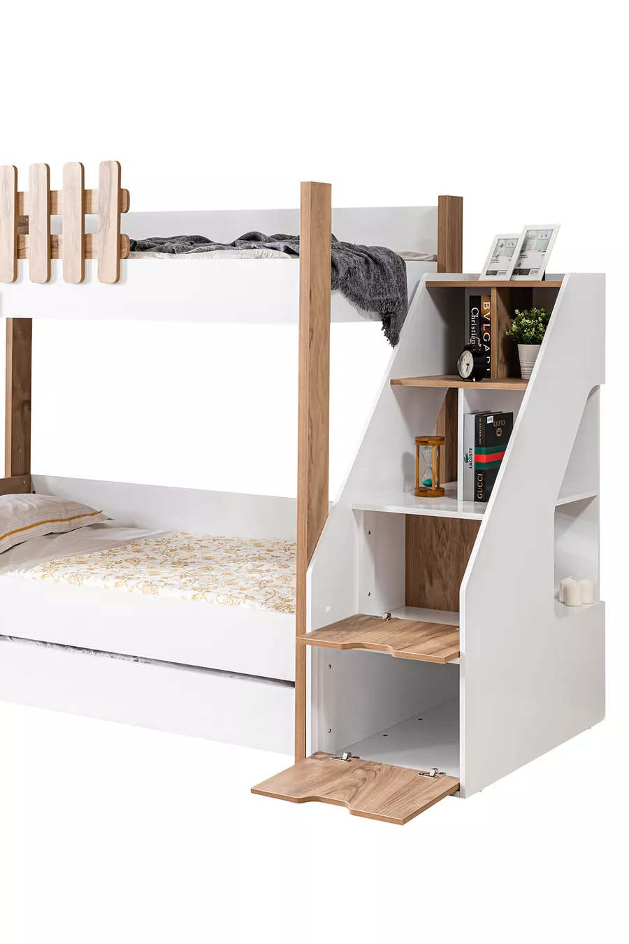 Lits superposés, Lits superposés Eyfel avec tiroirs + 3 matelas Comfort