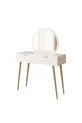 Table de maquillage Lucy – Blanc | Avec miroir, organisateur de bijoux, design élégant