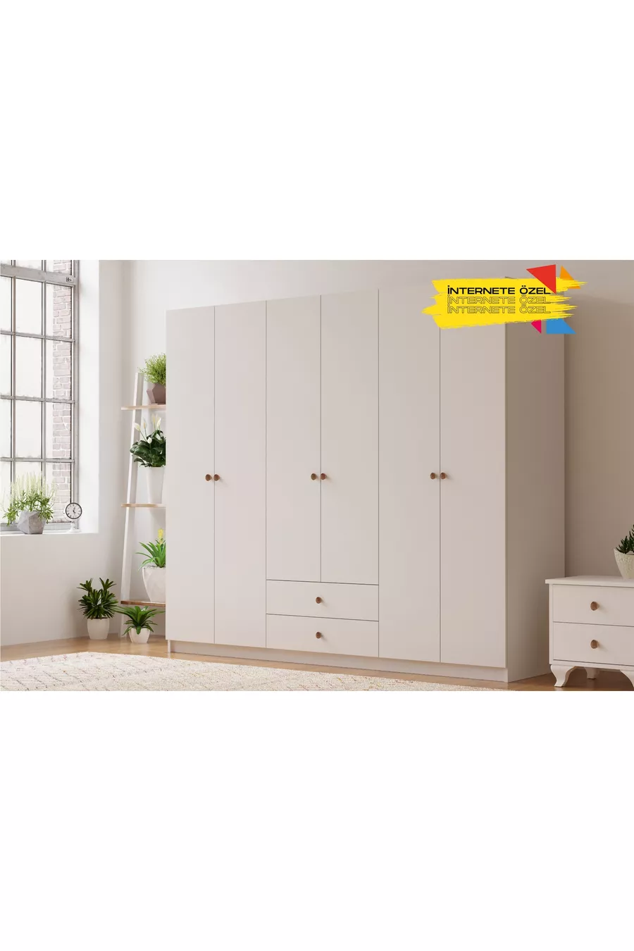 Armoire Ecem à 6 portes et 2 tiroirs