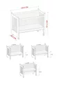 Mondo Side-Swing Wooden Cradle cm (white-motto gray)