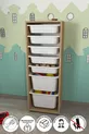7 Mand Kast Multifunctionele Kast Speelgoedkast Pera Safier Eik