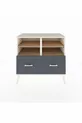 Commode Hyperion 4 étagères 2 tiroirs Pierre de Lune-Pin/Anthracite