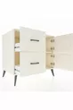 Commode Kronos avec une étagère, 2 tiroirs et 2 portes, Pierre de lune-Pierres de lune