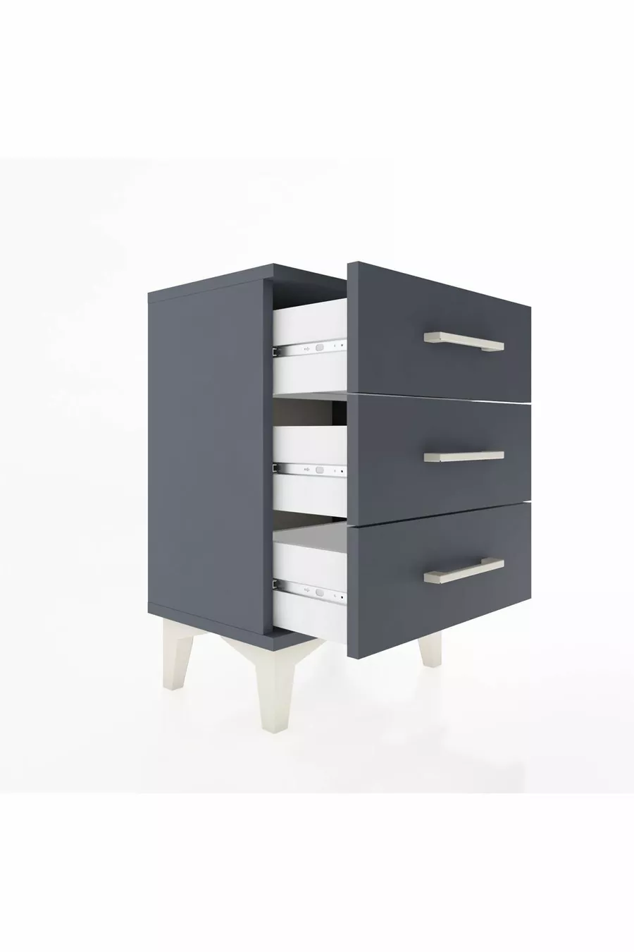 Comodino Arges a 3 Cassetti Antracite-Antracite