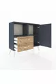 Commode Arges avec 2 étagères, 2 tiroirs et 1 porte, anthracite/anthracite pin