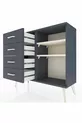 Commode Arges 2 étagères 4 tiroirs Anthracite- Pierre de lune/Anthracite
