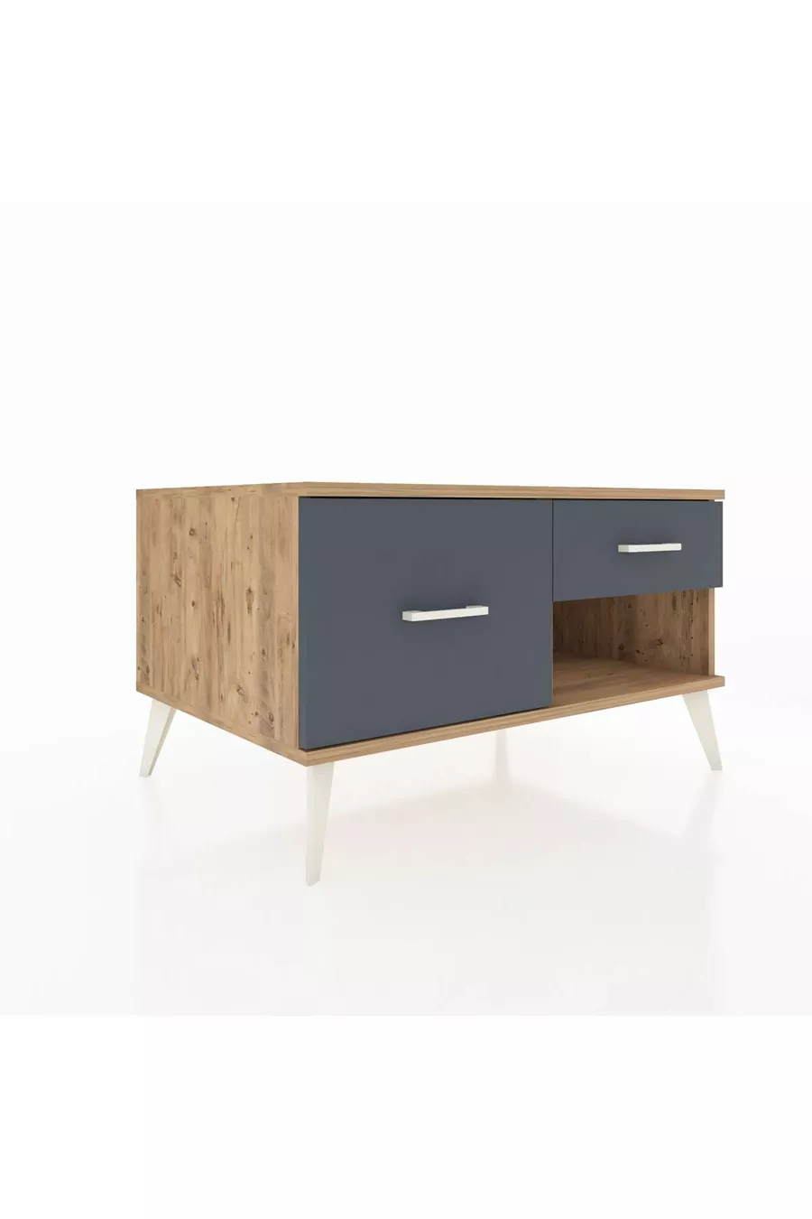 Commode Kronos 2 tiroirs Pin-Pin/Anthracite