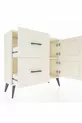 Commode Arges avec une étagère, 2 tiroirs et 2 portes, Pierre de lune-Pierres de lune