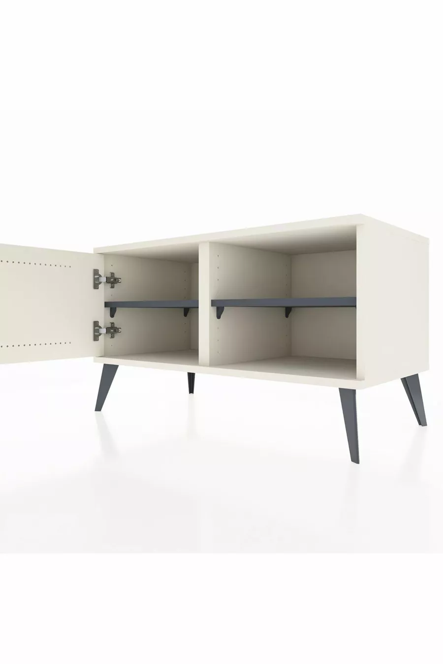 Commode Hyperion à 2 étagères avec une porte Ardoise-Ardoise/Anthracite