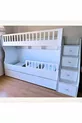 Letto a castello bianco intagliato per bambini