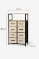 Commode à 2 étagères et 8 tiroirs pour chambre à coucher et chambre d'enfant, organiseur à tiroirs en cuir