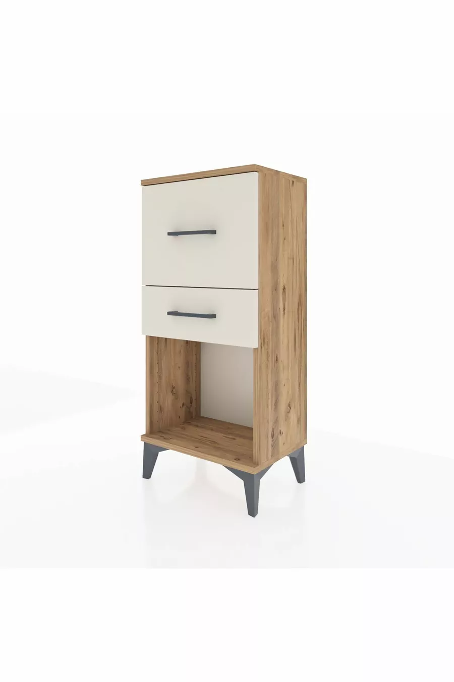 Comodino Arges 2 Cassetti Pino-Pietra di Luna