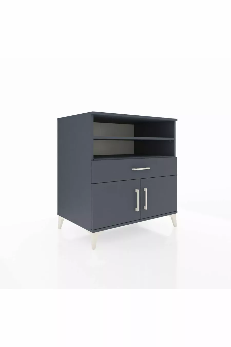 Commode Kronos avec 3 étagères, 1 tiroir et 2 portes, Anthracite-Anthracite