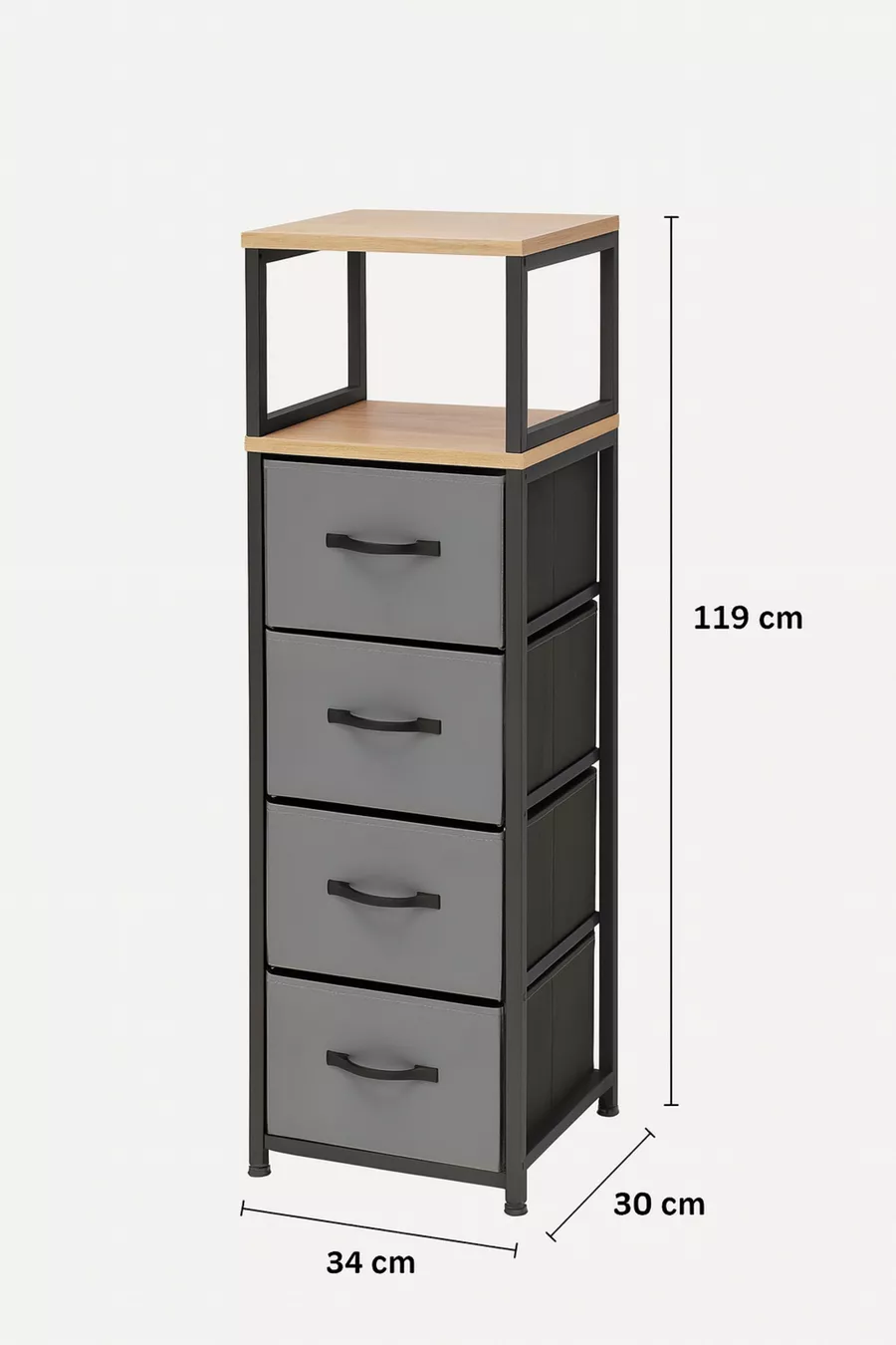 2-planken 4-ladenkast Leren ladekast Slaapkamerorganizer Multifunctionele opberger