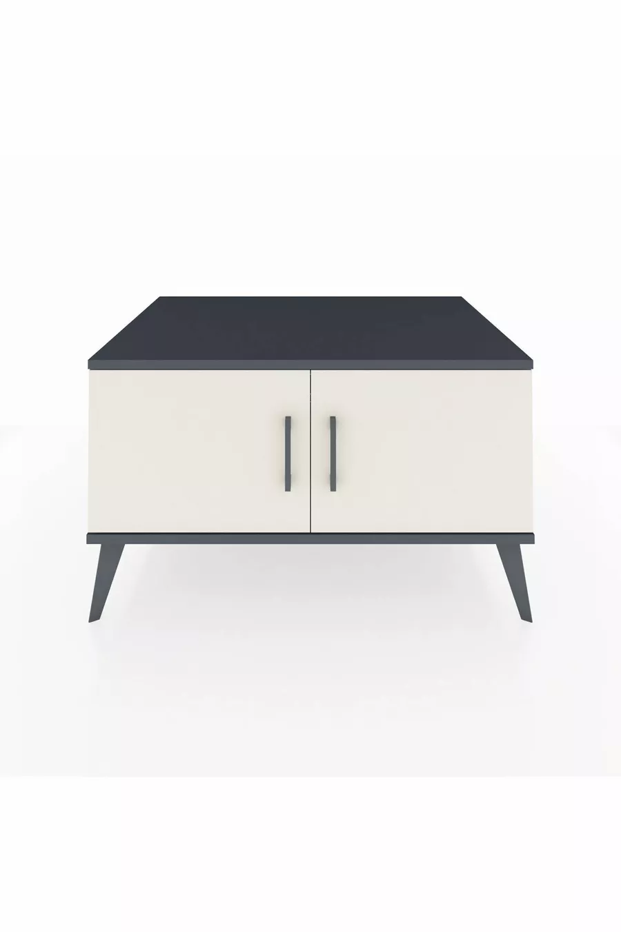 Commode Kronos 2 étagères 2 portes Anthracite-Pierre de lune