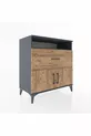 Hyperion Dresser with One Shelf, One Drawer, Two Doors Anthracite-Pine