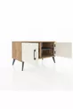 Commode Hyperion 2 étagères 2 portes Pin-Sable/Anthracite