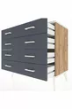 Commode Hyperion 8 tiroirs Pin-Pierres d'onyx/Anthracite