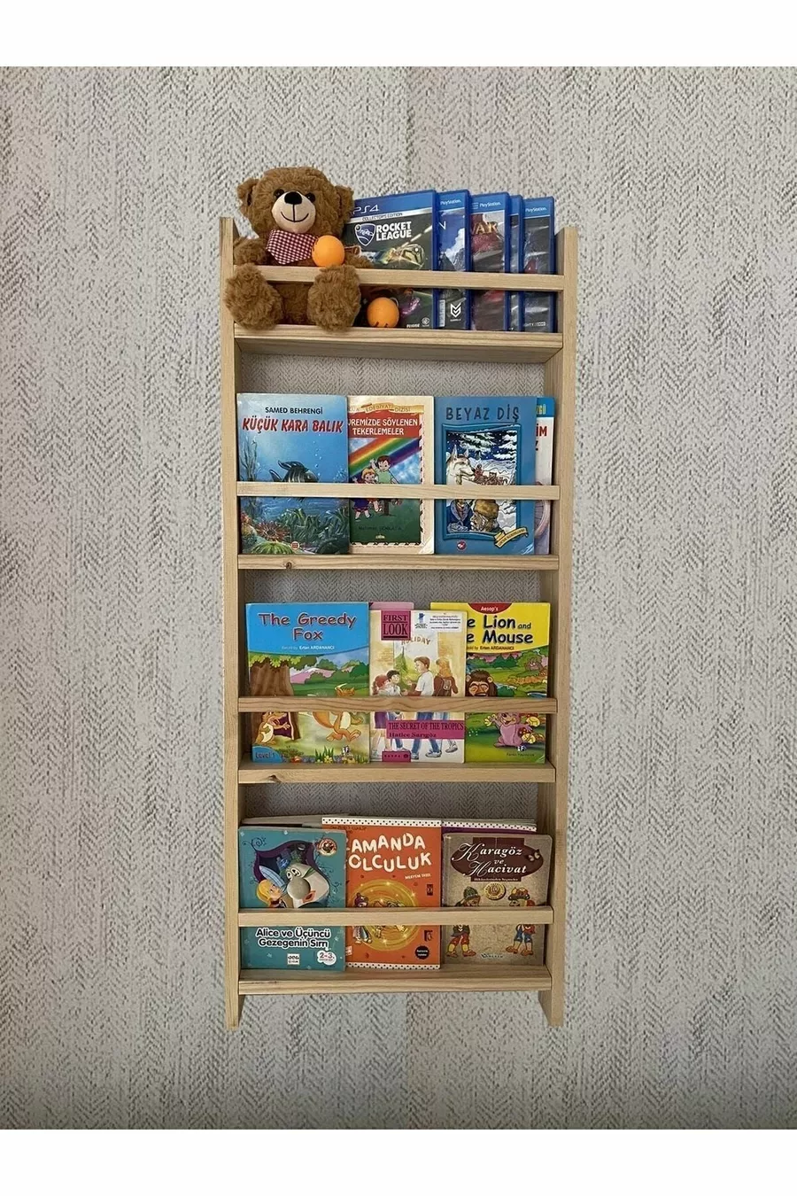Bibliothèque Montessori en bois éducative pour enfants Bibliothèque pour chambre d'enfant cm
