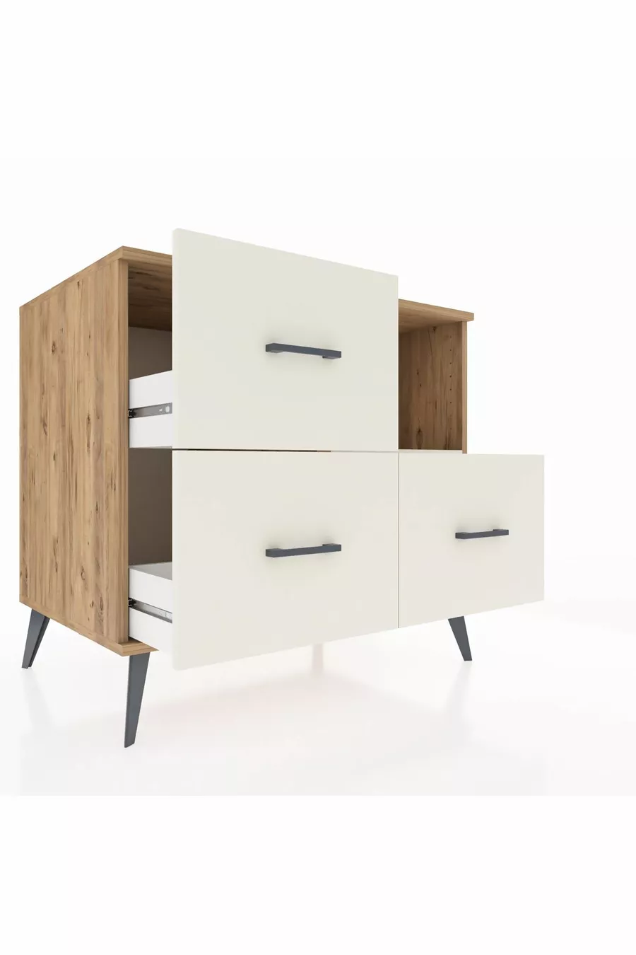 Kronos Kommode Ein Regal 3 Schubladen Kiefer-Marmor