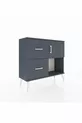 Commode Arges avec une étagère, 2 tiroirs et une porte, Anthracite-Anthracite