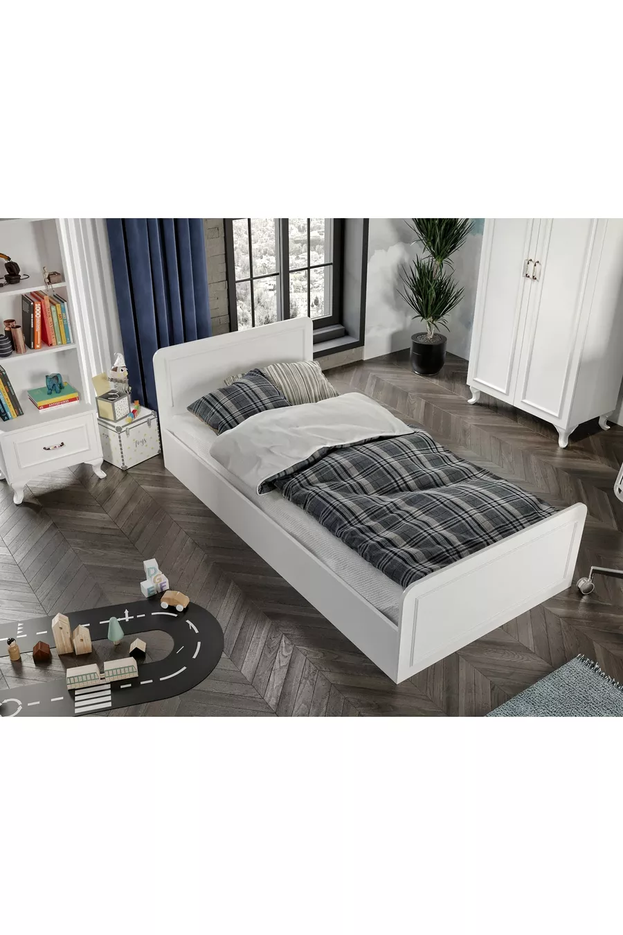 Ensemble de chambre d'enfant style Snow Country - 4 pièces et entièrement en MDF de qualité supérieure