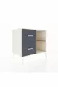 Commode Kronos à une étagère et 2 tiroirs en pierre de lune-pin/anthracite
