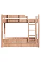 Bunk Bed, Asia Detachable Bunk Bed with Trundle, Walnut - White + 2 Comfort Mattresses