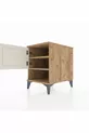 Table de chevet Kronos à 2 étagères avec 1 porte, pin-pierre d'onyx