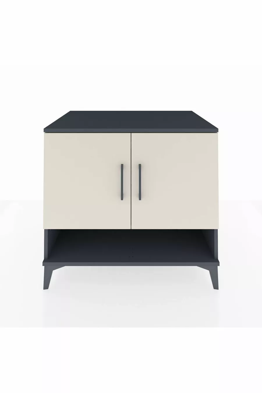 Commode Kronos 2 étagères 2 portes Anthracite-Pierre de lune