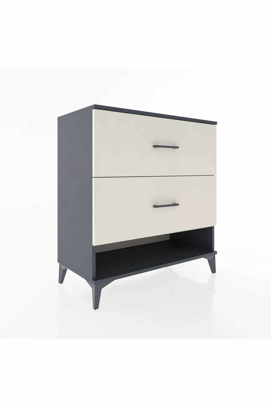 Commode Hyperion 2 tiroirs Anthracite-Pierres de lune