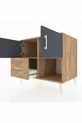 Commode Kronos avec 2 étagères, 1 tiroir et 2 portes, Pin-Anthracite/Pin