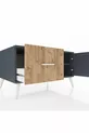 Commode Kronos avec une seule étagère, un tiroir et une porte, Anthracite-Anthracite/Pin