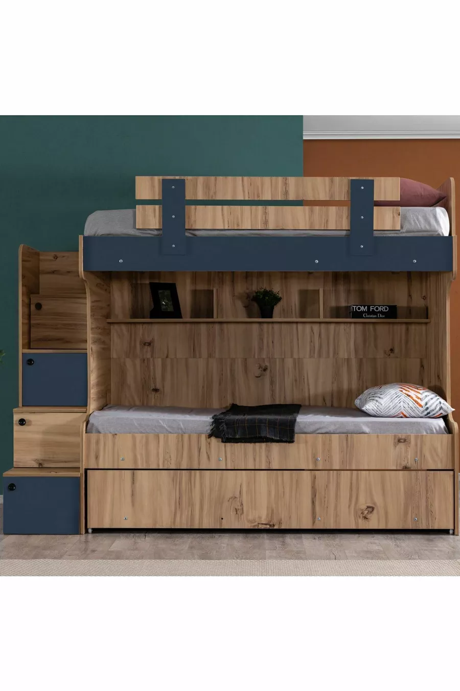 Bunk Bed, Riva Bunk Bed with Baby + 3-Door Wardrobe