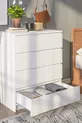 Commode Derinkuyu à 4 tiroirs pour chambre à coucher ou chambre de bébé en blanc