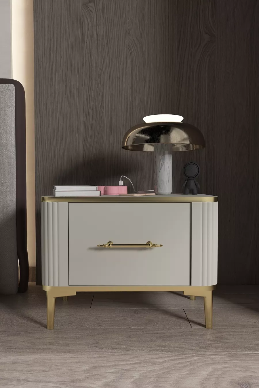 Table de chevet BETY avec tiroirs - Meuble d'appoint - Commode - Organisateur