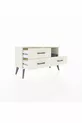 Commode Arges à une étagère et trois tiroirs, couleur quartz-anthracite/quartz