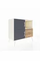 Hyperion Dresser with 2 Shelves, 2 Drawers, 2 Doors Moonstone-Anthracite/Pine