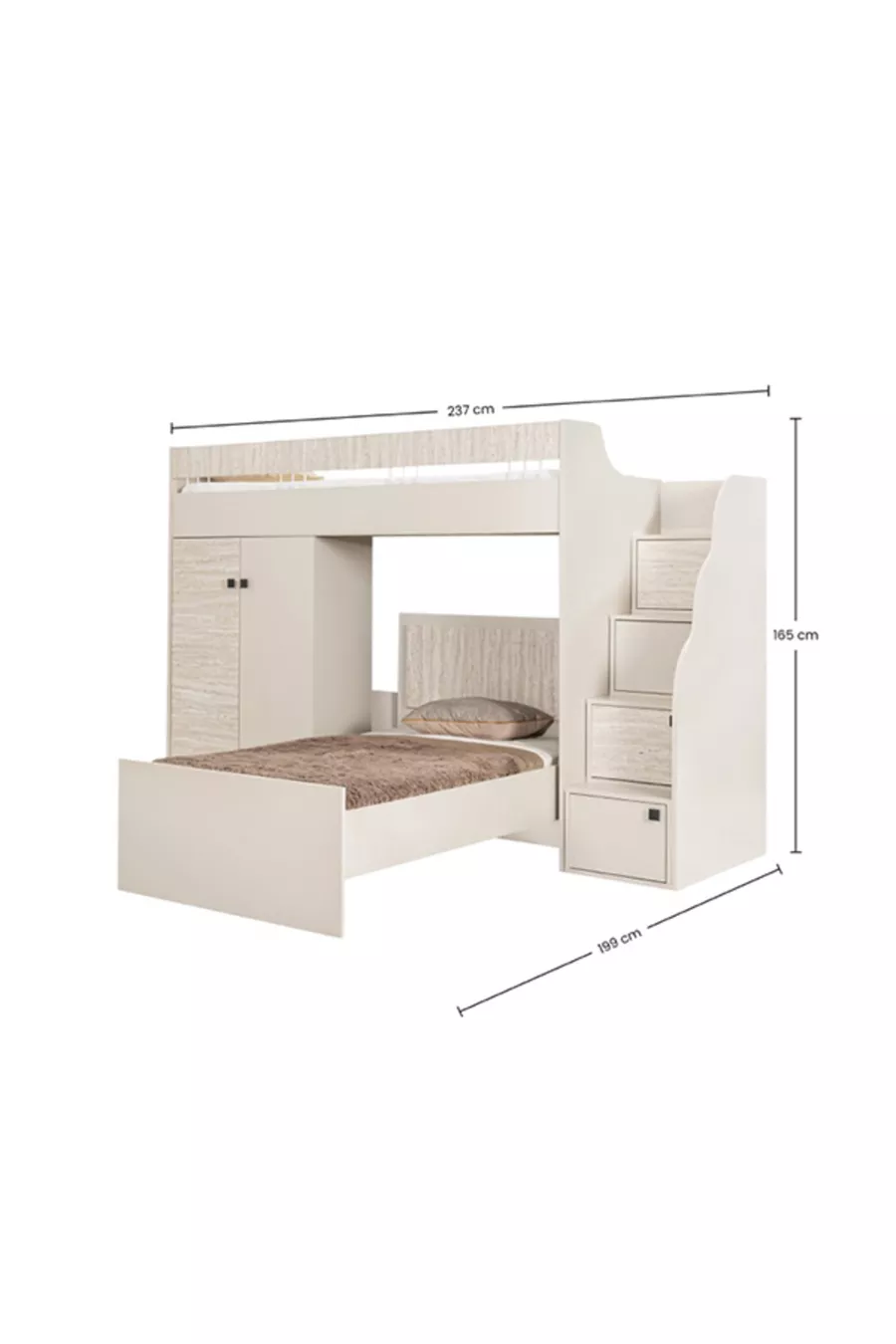 ENSEMBLE LIT SUPERPOSÉ 4 PLACES STORY AVEC ARMOIRE