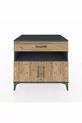 Commode Kronos avec 2 étagères, 1 tiroir et 2 portes, Anthracite-Sapin