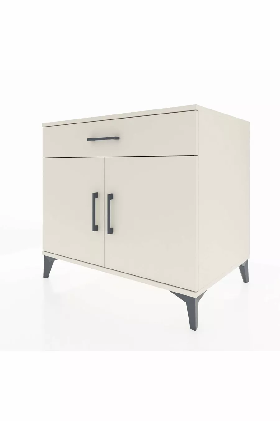 Kronos Commode avec une étagère, un tiroir et deux portes Pierre de lune-Pierres de lune