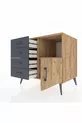 Kronos Dresser Single Shelf 4 Drawers Single Door Pine-Pine/Anthracite