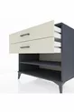 Commode Kronos avec une étagère et 2 tiroirs Anthracite-Pierre de Lune