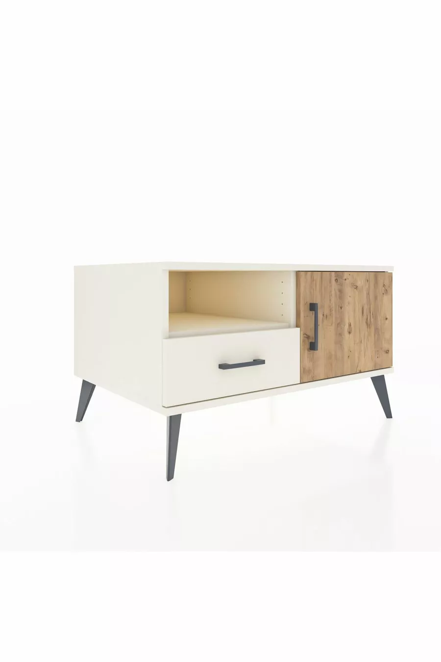 Kronos Dresser 2-Shelf Single Drawer Single Door Moonstone-Pine/Moonstone