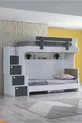 Letto a castello, Letto a castello Metris con scaletta 2 posti - Antracite