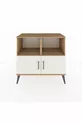 Commode Hyperion 2 étagères 2 portes Pin-Ambre/Pin