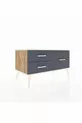 Commode Hyperion 3 étagères Pin-Pierre d'Agate/Anthracite