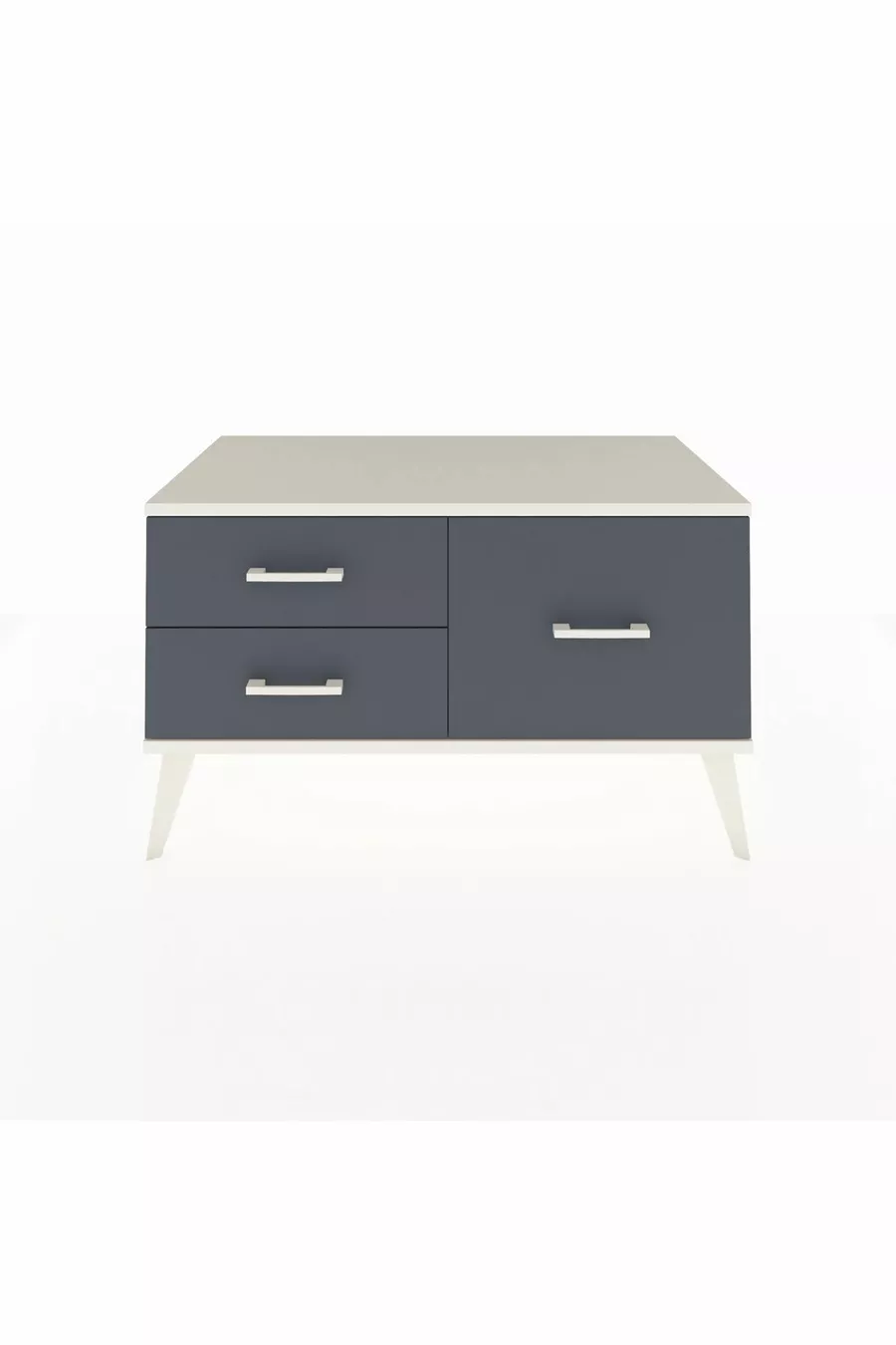 Commode Hyperion 3 étagères Pin-Pierre d'Agate/Anthracite