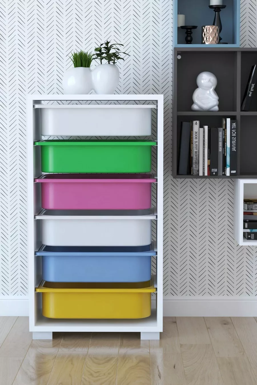 Veelzijdige Speelgoedkast met 6 Mandjes