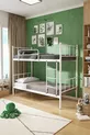 Lits superposés Tekno compatibles avec matelas, métal blanc détachable